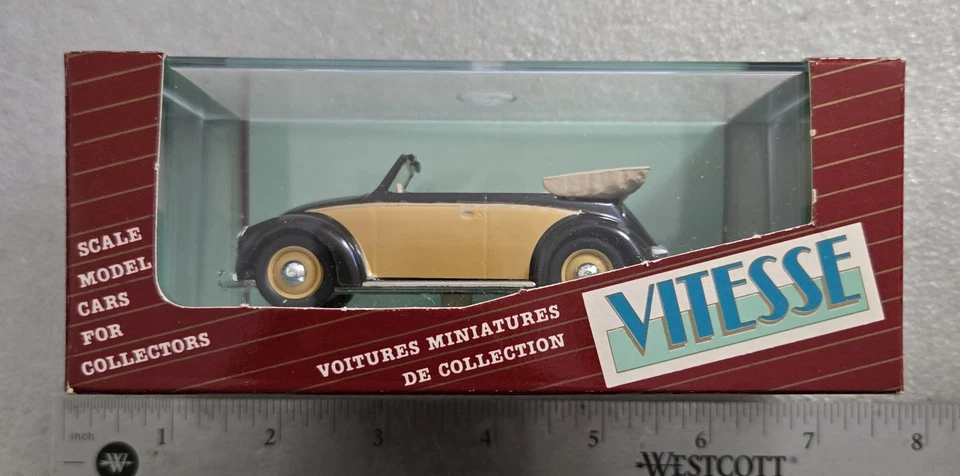 Vintage Vitesse 1/43 Scale 410-1949 Volkswagen Open Cabriolet Yellow/Black