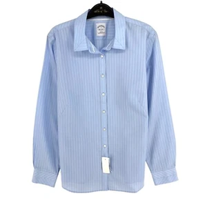 Brooks Brothers Blue Striped Fitted Cotton Shirt Size EU 42 UK 16 US 14 - Picture 1 of 9