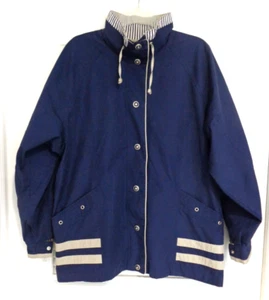 CS SIGNATURE Women's Jacket Reversible Navy blue /Beige coat Size M - Picture 1 of 12