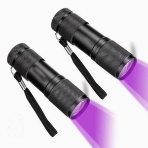 2 x 9 LED ULTRA VIOLET BLACKLIGHT UV TORCH ALUMINIUM BODY FLASHLIGHT LIGHT LAMP - Picture 1 of 3