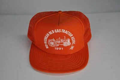 Mid Michigan Old Gas Tractor Assoc Inc 1991 Rojo Nuevo de Lote Antiguo Snapback Camionero De Colección Foto 1 de 4