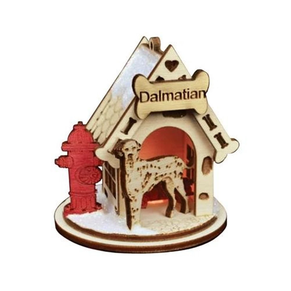 Old World Christmas Ginger Cottages Dalmatian Dog House Christmas Tree Ornament