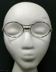 1x Montatura occhiali vintage classica vetro usura occhi senza tempo mini tonalità ovali argento - Foto 1 di 8