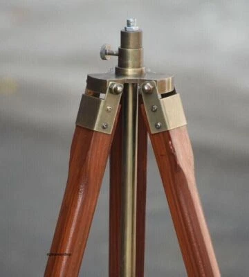 Nautical Lamp Antique Vintage Wooden Tripod Stand Floor lamp For Home Décor - Image 1 of 4