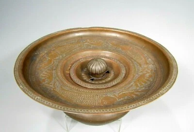 Incensário de bronze fino Himalaia norte da Índia Nepal Tibete com decoração de peixe ca. 1900 - Imagem 1 de 4