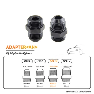 2PCS M22 x 1.5 to Metric AN10 Adaptor Fitting For Oil Cooler Radiator+O-ring - Picture 1 of 9