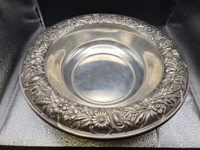 Cuenco vintage de plata de ley .925 S. Kirk & Son de 10" Foto 1 de 4