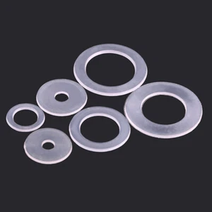 M3-M20 White Nylon Flat Ring Washers Insulations Gaskets For Bolts Screws - Picture 1 of 4