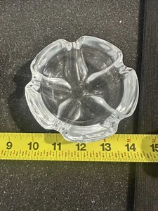 Vintage Ashtray 6" Round Thick Heavy Cut Glass 2” Deep Life - Picture 1 of 3