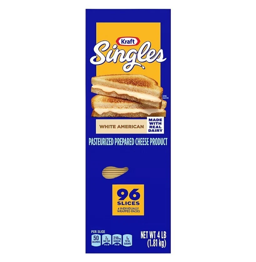 Kraft Singles American Cheese Slices, White 96 ct. - 4 lbs. - Image 1 of 1