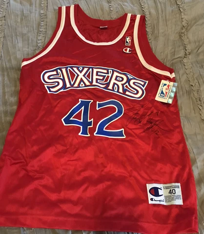 JERRY STACKHOUSE Philadelphia SIXERS 76ers SIGNED Champion VINTAGE Jersey 40 New Cover