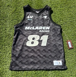 NWT McLaren F1 Formula 1 Racing Oscar Piastri #81 Basketball Jersey Tank Top L - Picture 1 of 13