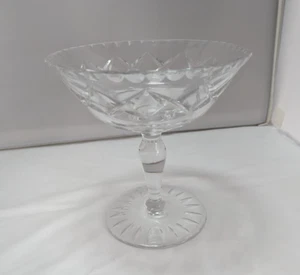 Vintage Bohemian Crystal Glass Compote Candy Nut Dish Elegant Slim Stem 5.5" - Bild 1 von 7