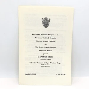 1963 Colorado Women’s College Whatley Chapel E. Power Biggs Concert Series - Picture 1 of 3