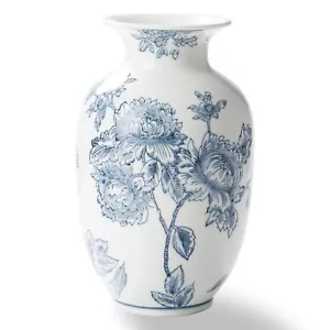 Blue and White Vase for Home Decor, Ceramic Chinoiserie Vase Decor, Porcelain... - Picture 1 of 7