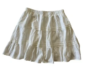 Altar'd State Skirt Small White Ruffle Pleated Pull On Lined - Picture 1 of 6
