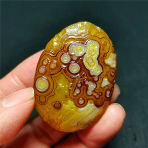 RARO 28,7 G Natural Gobi Ágata Ojos Ágata/Piedra Bandas Ágata Curación R1443 - Imagen 1 de 11