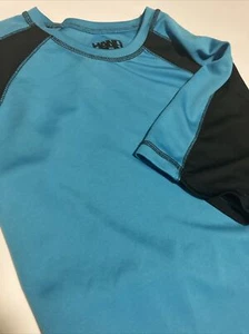 Hang Ten Short Sleeve Activewear T Shirt Crew Neck Blue/Black Pullover Youth L - Picture 1 of 7