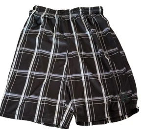 Hurley Youth Boys Size L Black and White Plaid Basketball Shorts - Picture 1 of 5