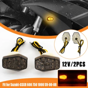 2x Smoked Flush LED Turn Signal For 2000 2001 2002-2005 Suzuki GSXR 600 750/1000 - Picture 1 of 13