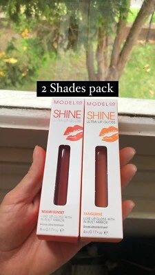 2 Shades ModelCo Ultra Lip Gloss Shine Miami Sunset / Tangerine 4ml Pack - Image 1 of 2