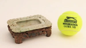 Qing dynasty Chinese scholar’s celadon jade brush washer dish and stand. - Picture 1 of 23