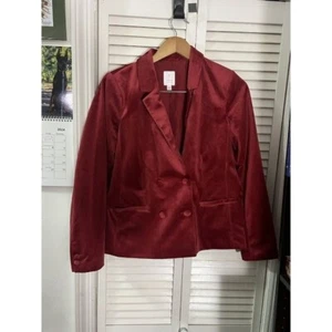 LC Lauren Conrad Red Velvet Blazer Size Medium - Picture 1 of 9