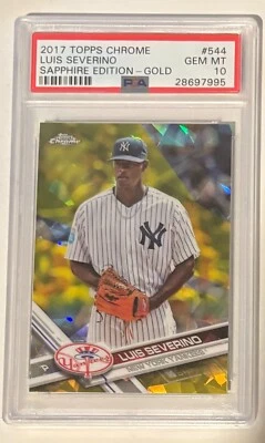 2017 Topps Chrome Luis Severino Sapphire Edition - Gold 2/5 PSA 10 - Image 1 of 3