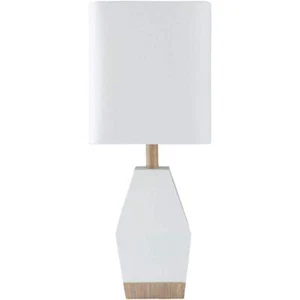 Livabliss Table Lamps 7" Composition Linen 1 Light Geometric Incandescent White - Picture 1 of 3