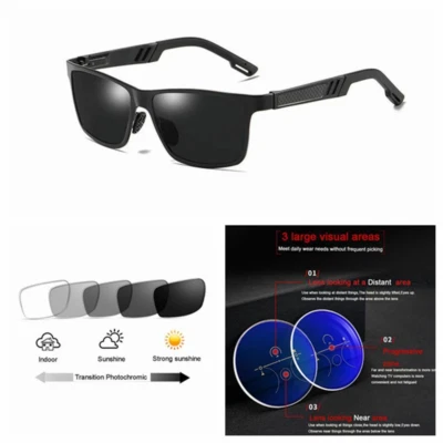 Vidrio de lectura multifocal progresivo fotocromático para hombres metal antideslizante UV400 Foto 1 de 4