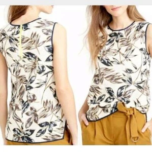 Top sin mangas J CREW $98 GOld hoja de lámina 12 Usado en excelente estado con cremallera trasera amarilla neón gris Usado en excelente condición - Imagen 1 de 6