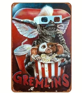 Gremlins Metal Sign, Shed Bar Pub Wall Cinema Mancave Garage Retro Film Tin - Picture 1 of 2
