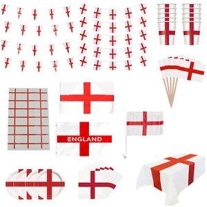 World Cup Football England Flag Bunting Party Decorations Birthday Tableware Set - Imagen 1 de 43