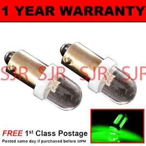 BAX9s H6W 434 XENON GREEN DOME LED SIDELIGHT SIDE LIGHT BULBS X2 HID SL100301 - Picture 1 of 1