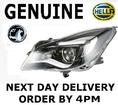 Genuine Vauxhall Insignia MK1 A HELLA Halogen Headlight LED DRL Left 2013-17 - Image 1 of 4