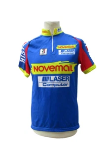 Maillot de cyclisme vintage NOVEMAIL HISTOR Bleu Taille L - Picture 1 of 4