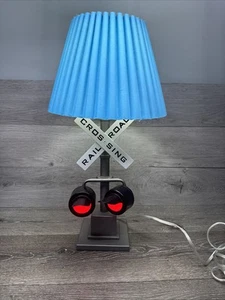 Pottery Barn Kids Railroad Crossing Sign Train Lamp w/ Red Flashing Lights 22” H - Picture 1 of 11