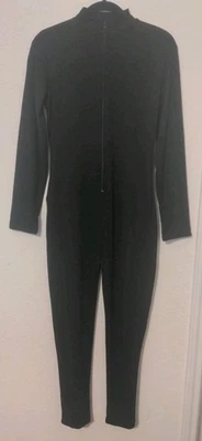 Unisex Adult Black One Piece Body Suit Jumpsuit Halloween Costume Size M NWOT - Image 1 of 4