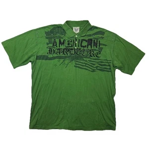 Y2K Blac Label American Hardcore Poloshirt Herren 4XL Grün Skull Punk Street - Bild 1 von 20