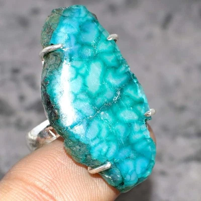 925 Silver Plated Green Solar Quartz Ring Handmade Jewelry Size US 6 MJ - Image 1 of 3