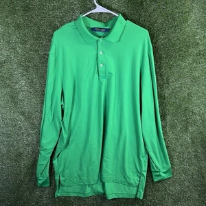 Polo Golf Ralph Lauren Long Sleeve Polyester Shirt Green XL Performance Stret - Picture 1 of 7