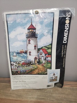 Kit de punta de aguja Dimensions Lighthouse Cove Edie Hopkins NUEVO 2436 Sea Beach 14x18 Foto 1 de 4