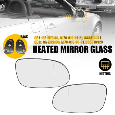 Car Left&Right Heated Mirror Glass for For Mercedes-Benz CLK320 1998 2001 2002 - Image 1 of 4