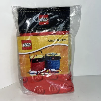 LEGO Ladrillos Cinch Cubo Bolso Organizador de Juguetes Rojo Amarillo Reciclado Bolsa de Equipo de Transporte Foto 1 de 2