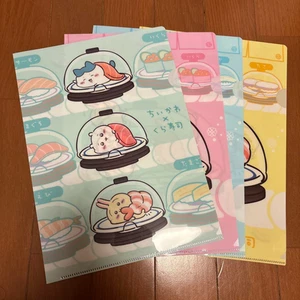 New Chiikawa Kura Sushi Clear File 4pcs Set Japan Exclusive Sushi Collab Unused - Picture 1 of 6