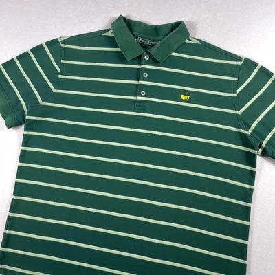 Camisa Polo Masters Collection Para Hombre XL Verde Rayas Bordado Logo Golf PGA Foto 1 de 4