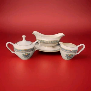 Lenox Autumn Gold Trim Service For Gravy Boat + Cream + Sugar  ~Excellent Unused - Picture 1 of 12