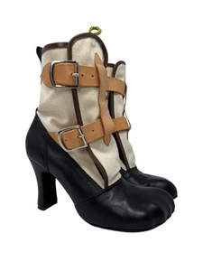 VTG VIVIENNE WESTWOOD Bondage Animal Toe Boots, Leather & Canvas. US 11/ EU 41 - Picture 1 of 10