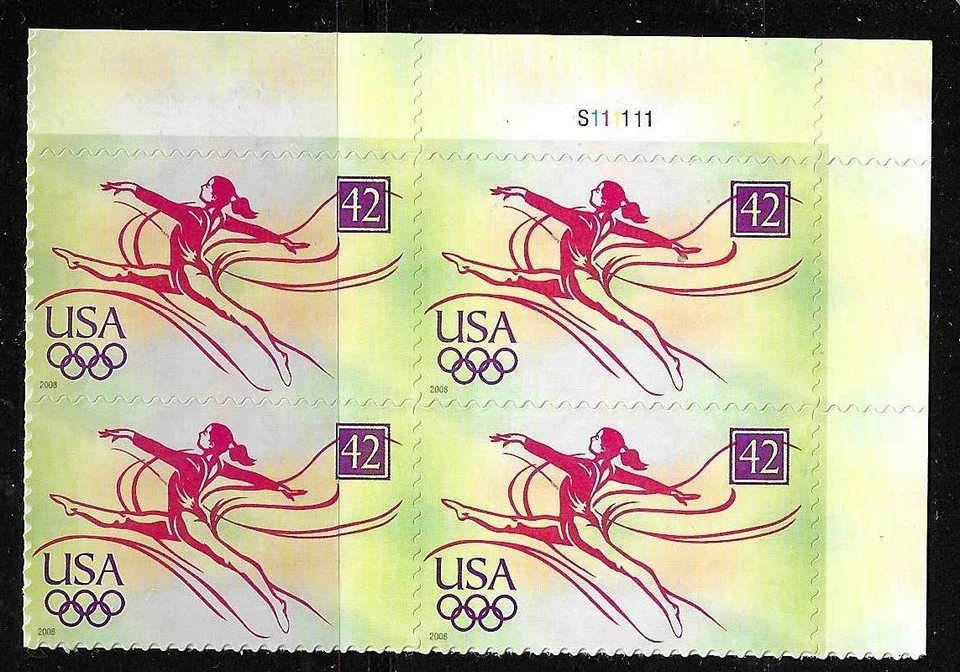 EE. UU. SC # 4334 Juegos Olímpicos Beijing China 2008 - Gimnasta - / BLK4. MNH Foto 1 de 1