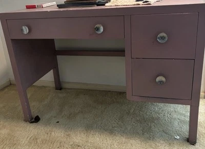 Escritorio Simmons vintage de metal años 50 Foto 1 de 3